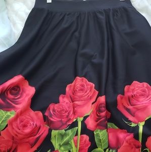 Black with roses skirt